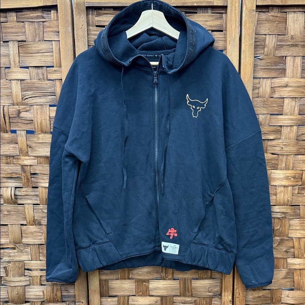 Under Armour The Rock Black Hoodie with Red Graphic